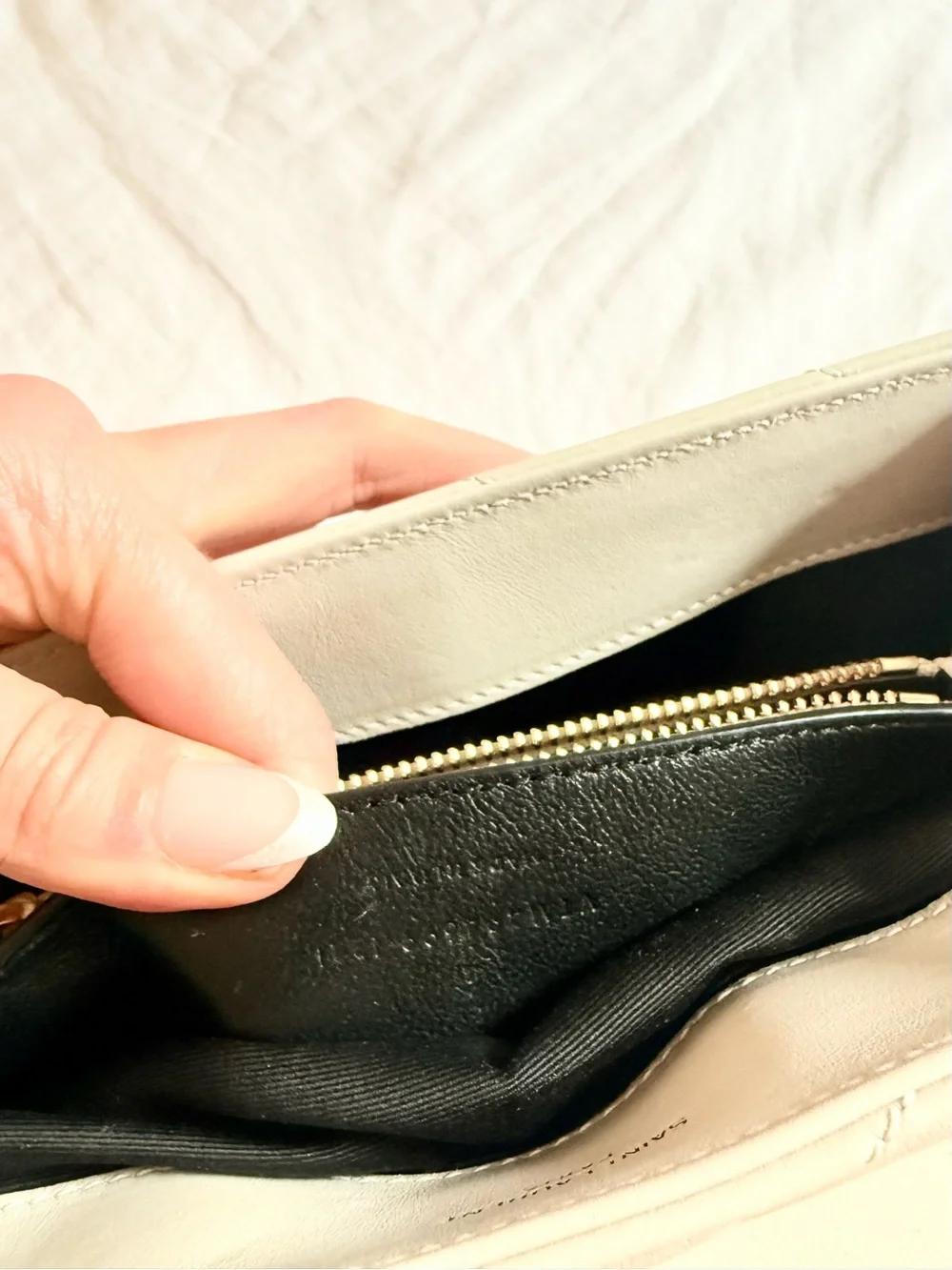 Authentic Saint Laurent Small Lou Lou Shoulder Bag in Cream